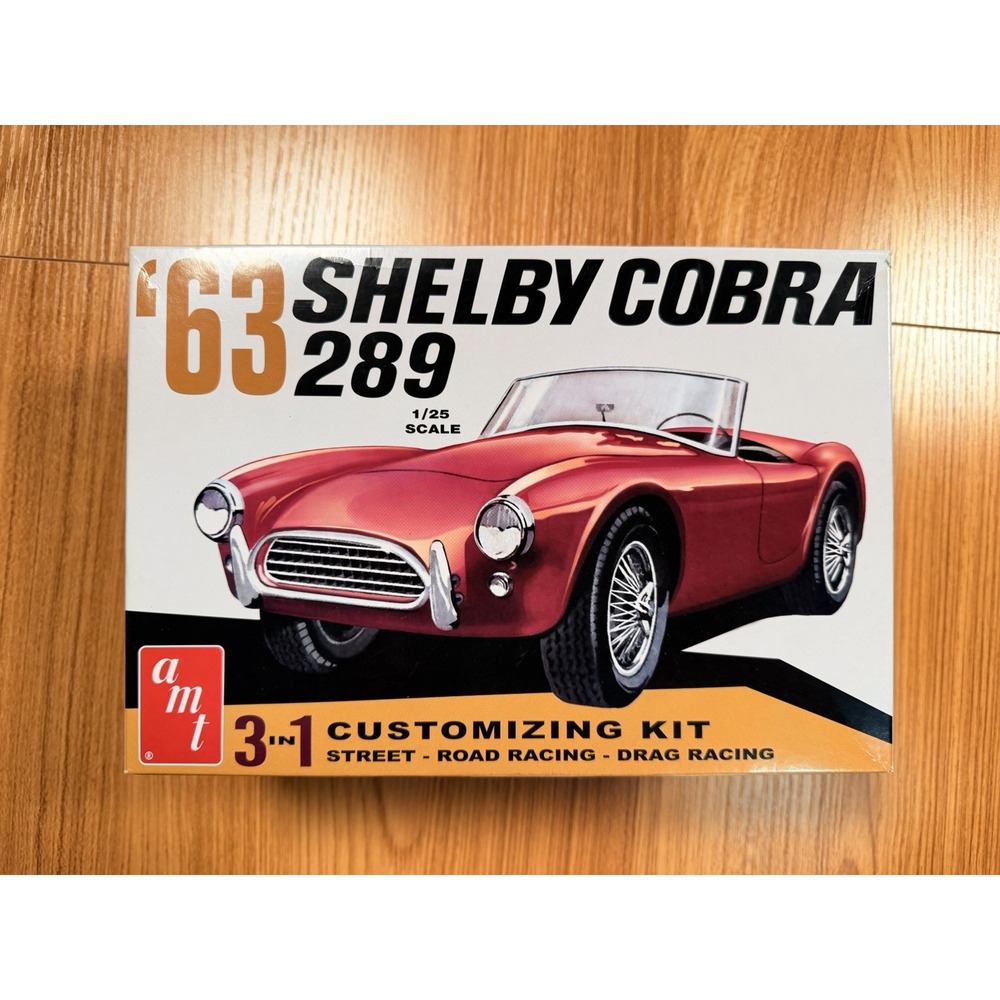 AMT 1963 Shelby Cobra 289 1/25 Scale Model Kit AMT1319 Started Partial Assembly